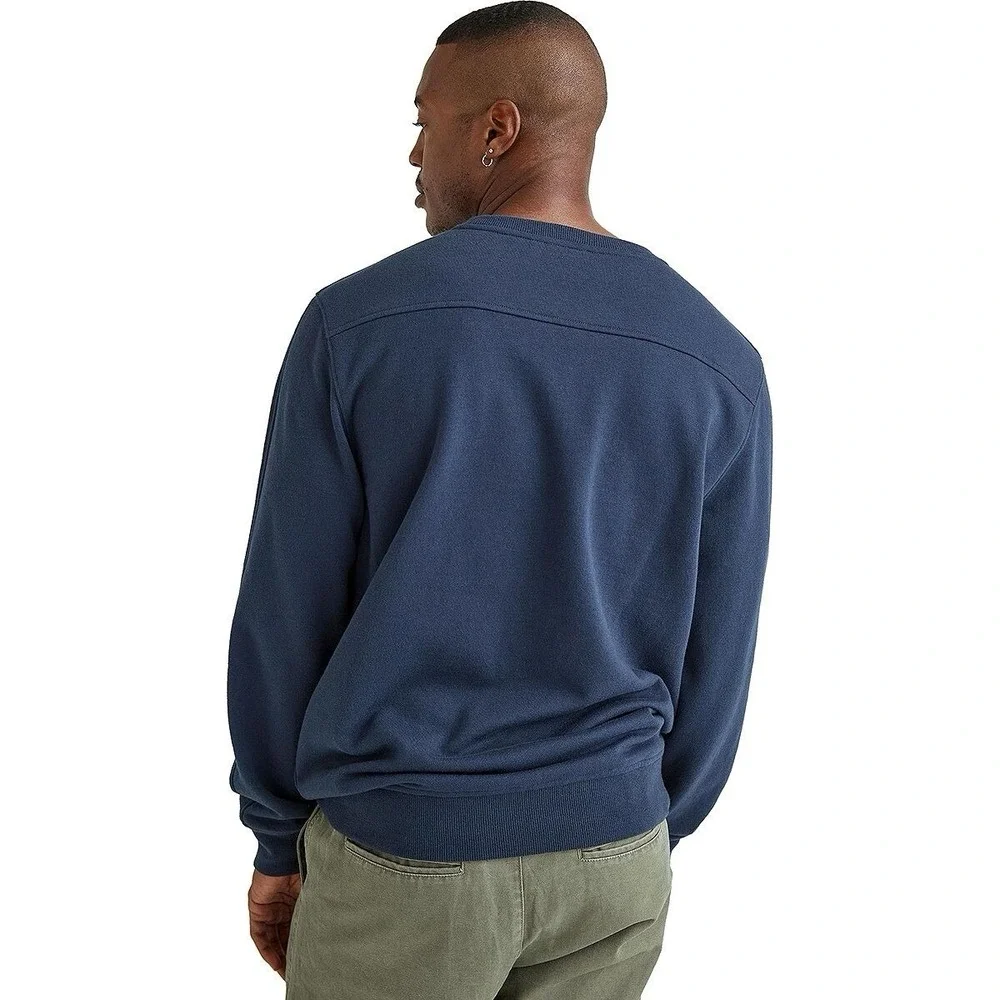 Richer‎ Poorer Crew Sweatshirt Mens Size XXL Navy Blue Cotton Blend Ribbed Hem